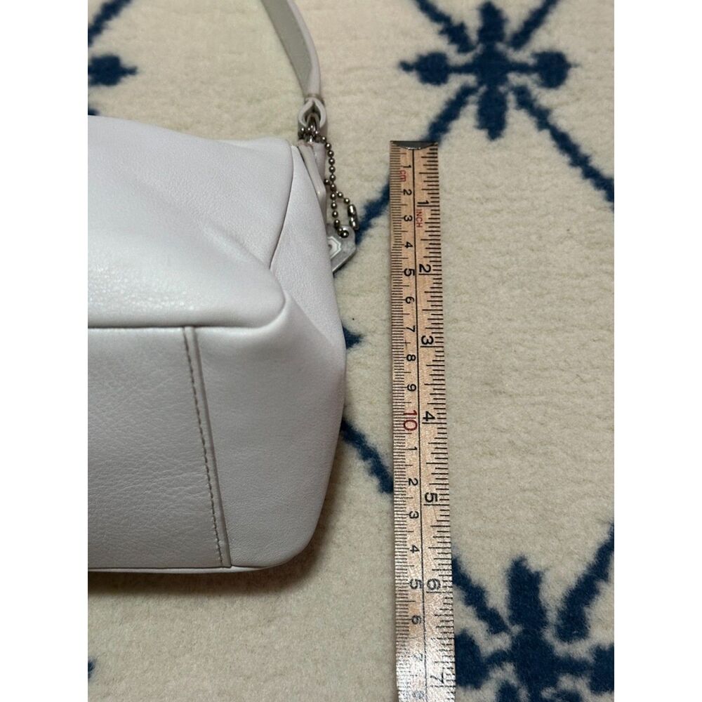 Coach Vintage Y2K Pleated Baguette Mini Hobo Purse Shoulder Bag - White - Picture 9 of 9